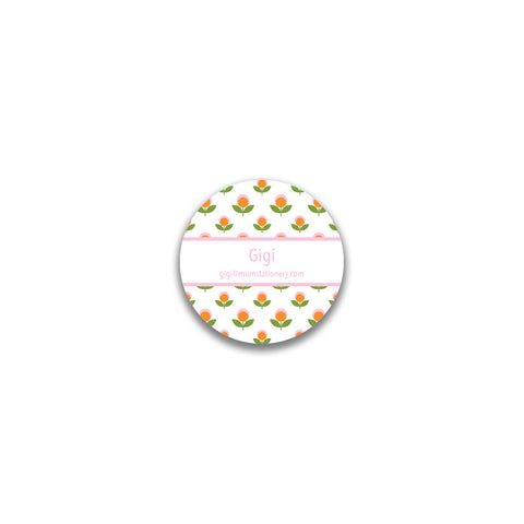 Poppy Round Sticker - Pink