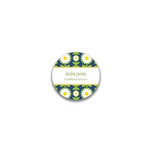 Daisy Chain Round Sticker - Navy