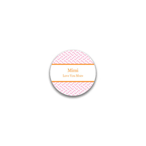 Greek Key Round Sticker - Pink