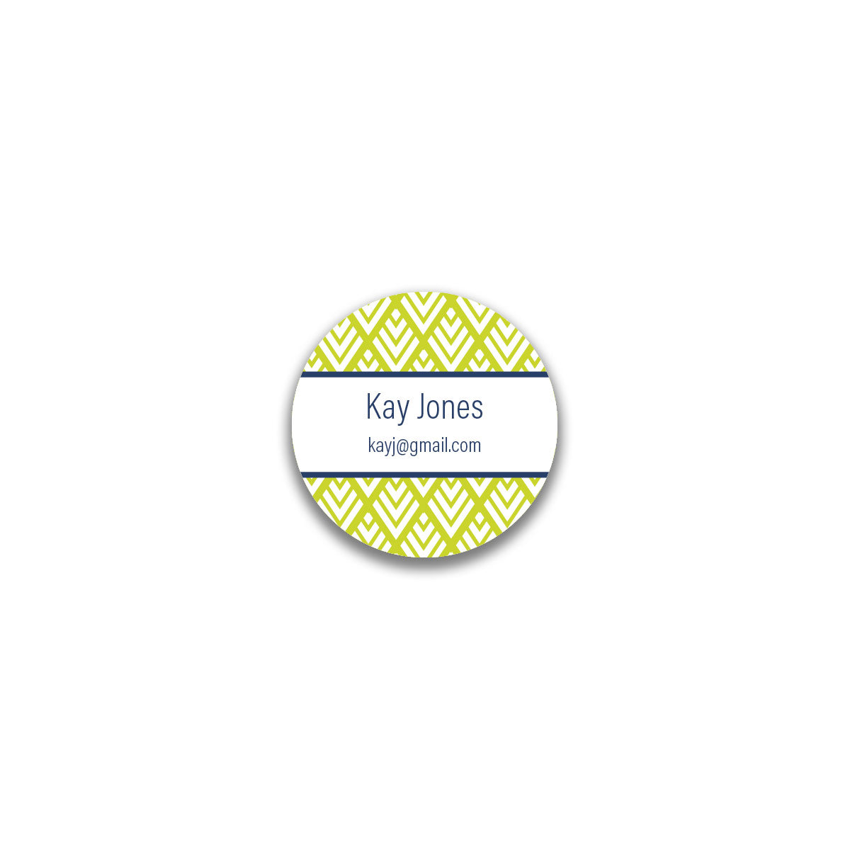 Diamonds Round Sticker - Lime