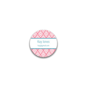 Diamonds Round Sticker - Coral