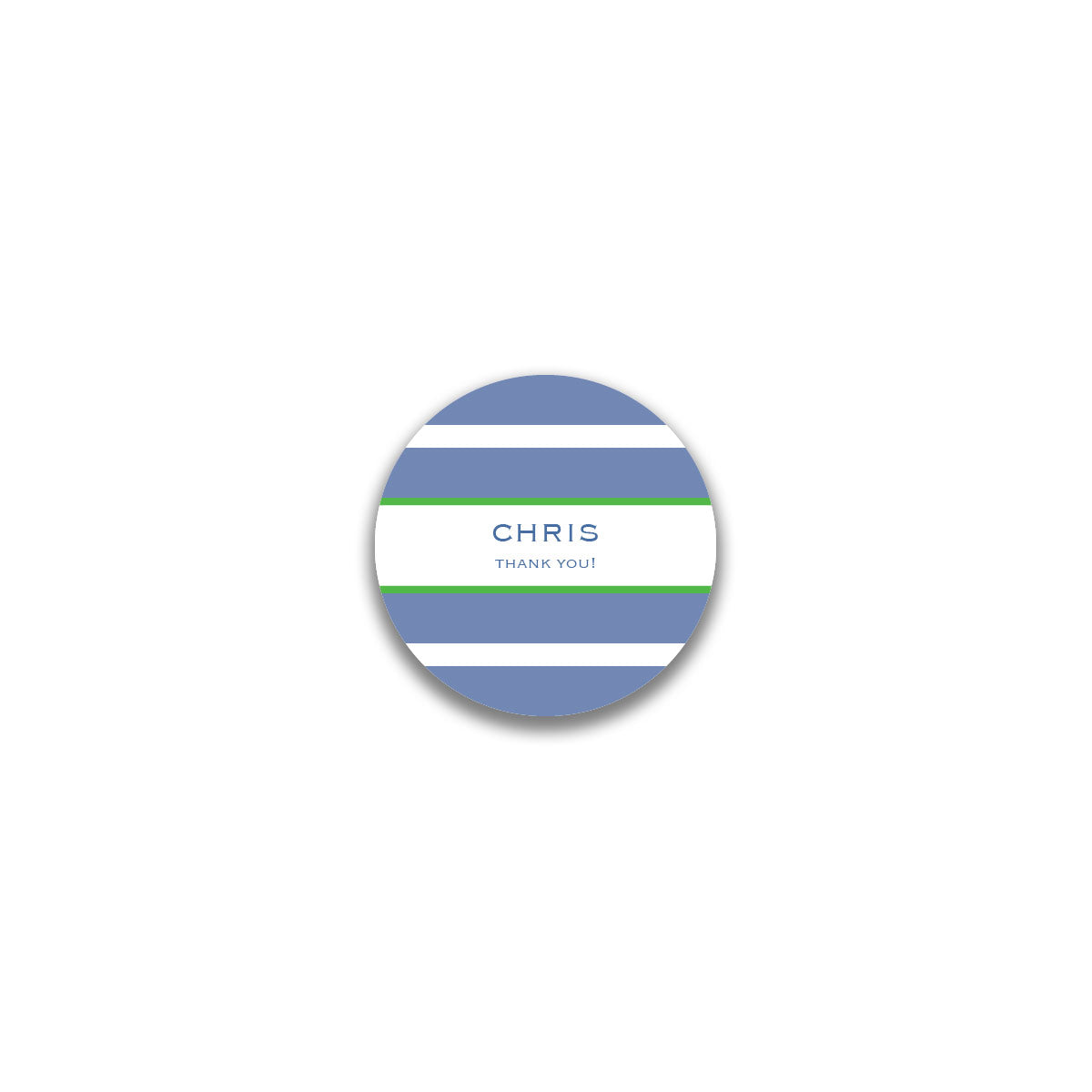 Rugby Round Sticker - Blue