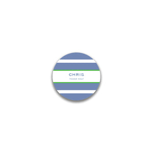 Rugby Round Sticker - Blue