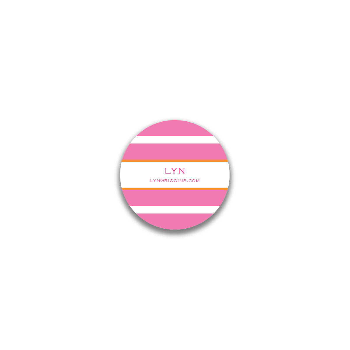 Rugby Round Sticker - Pink