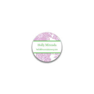 Flora Round Sticker - Pink