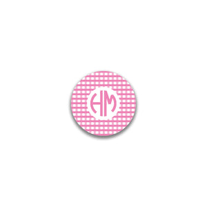 Circle 2 Initial Round Sticker - Pink