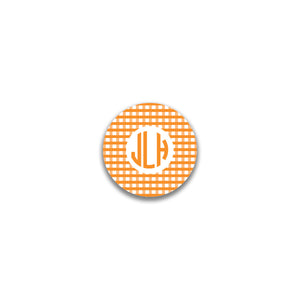 Circle 3 Initial Round Sticker - Orange