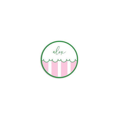 Awning Round Sticker - Pink