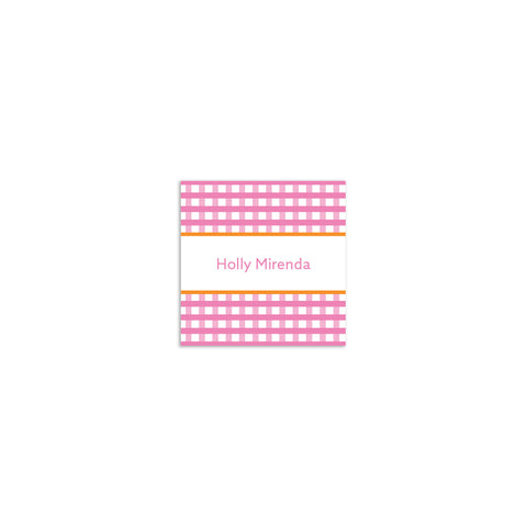 Check Please Square Sticker - Pink