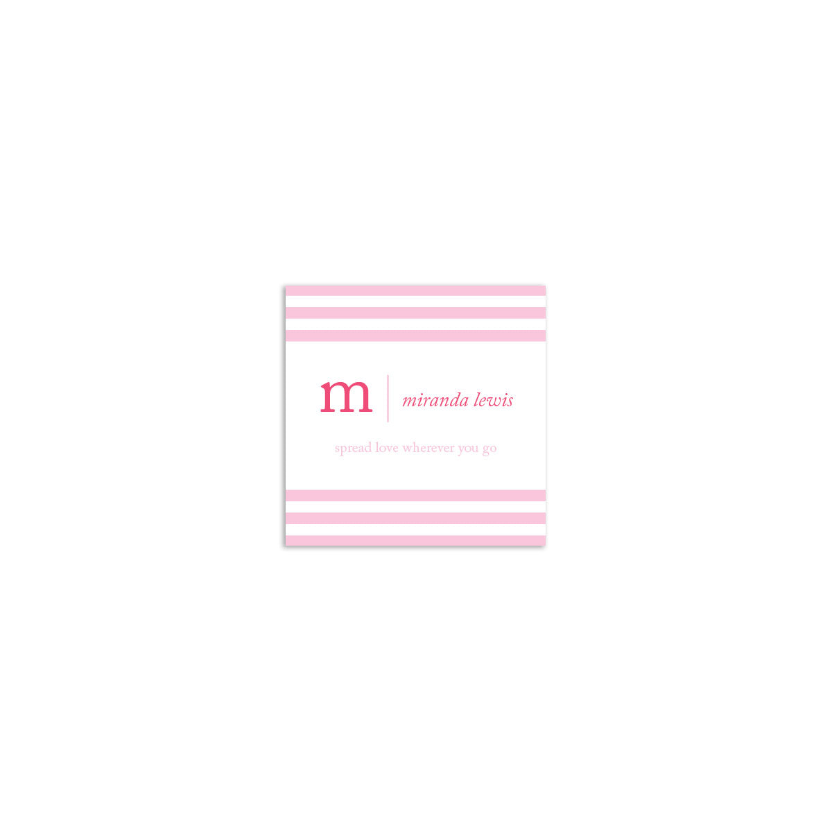 Initial Serif Square Sticker - Pink