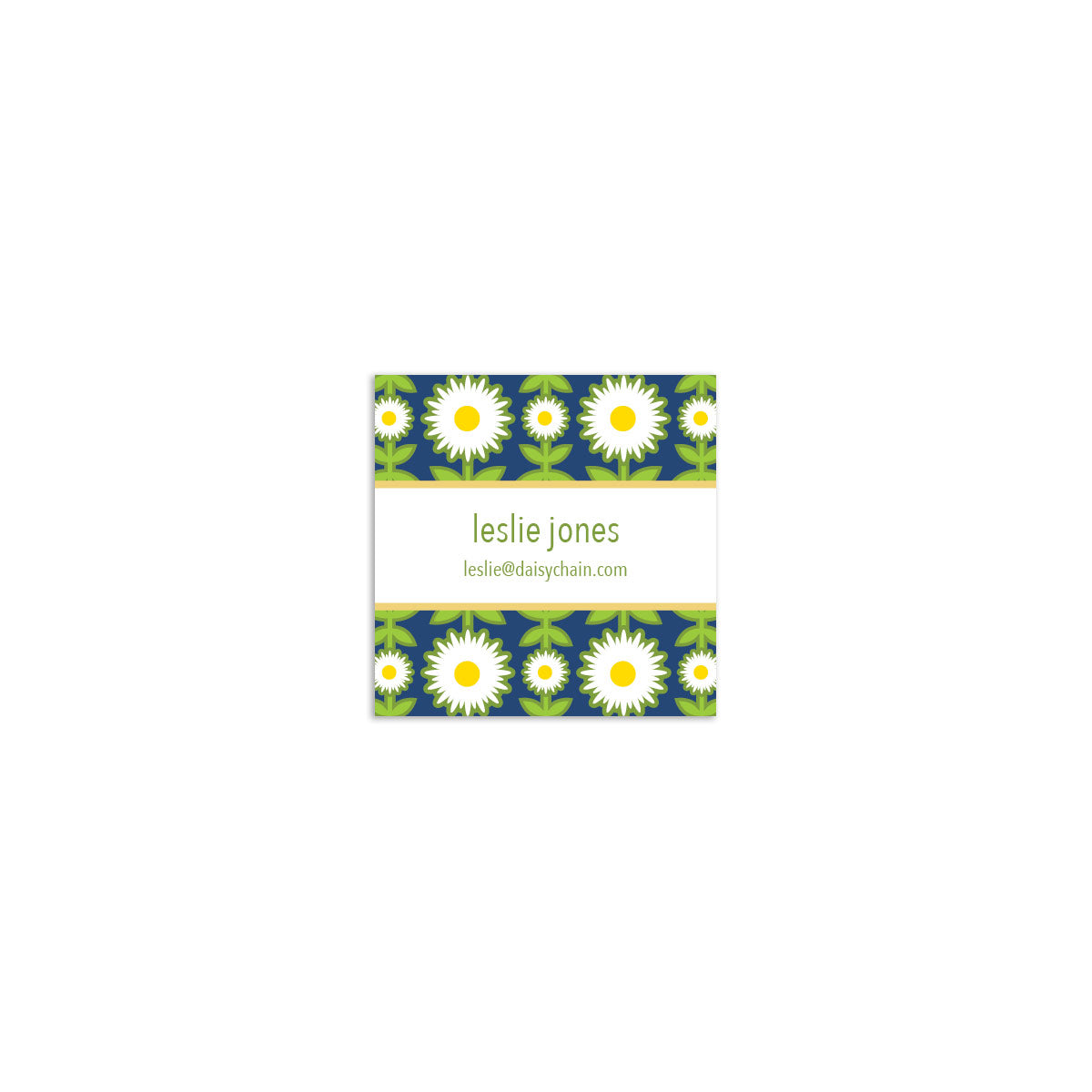 Daisy Chain Square Sticker - Navy