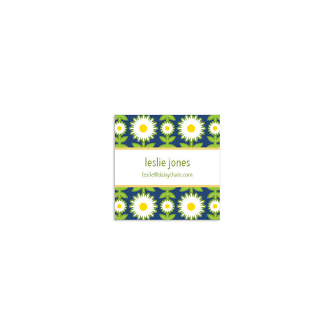 Daisy Chain Square Sticker - Navy