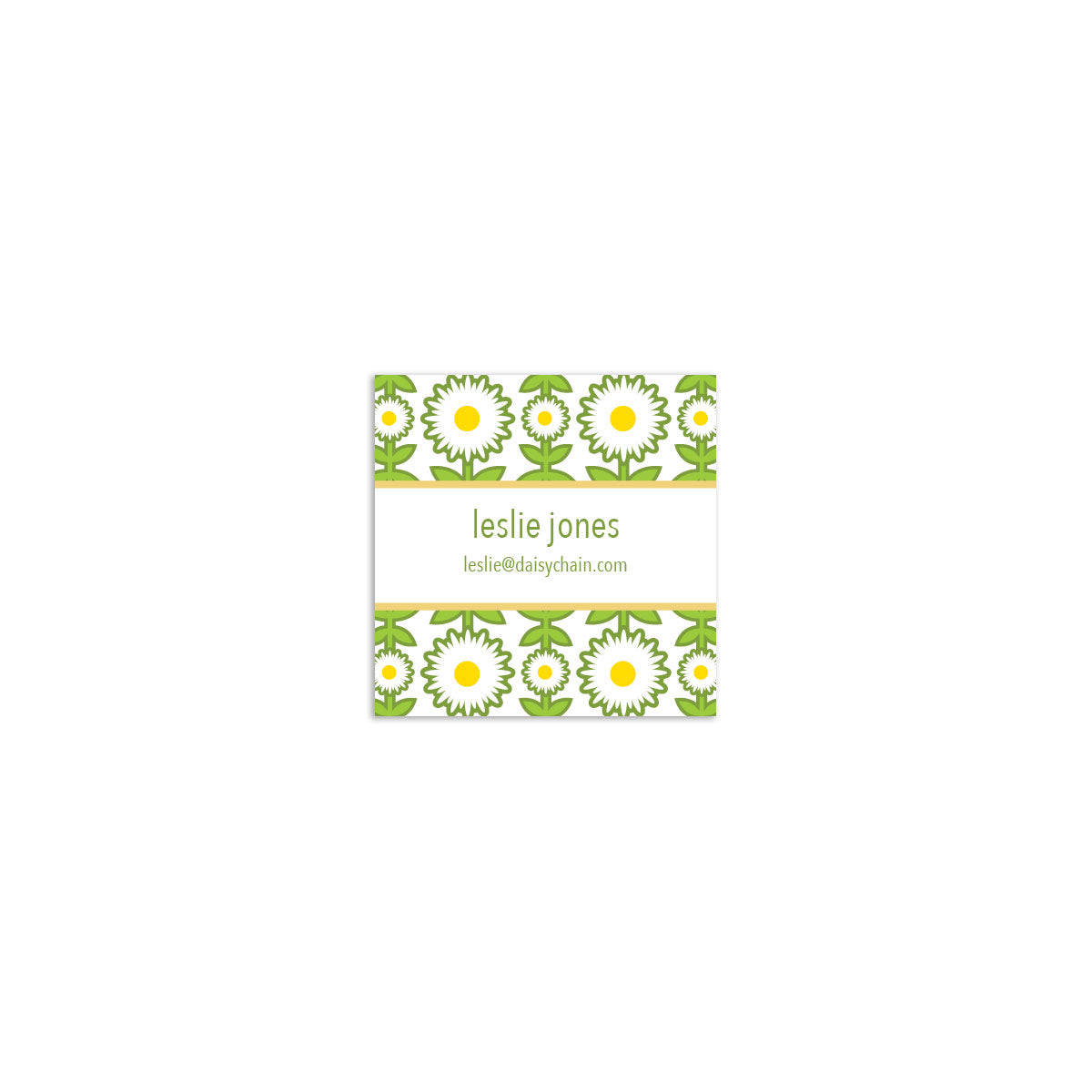 Daisy Chain Square Sticker - White