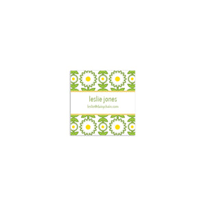 Daisy Chain Square Sticker - White