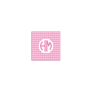 Circle 2 Initial Square Sticker - Pink