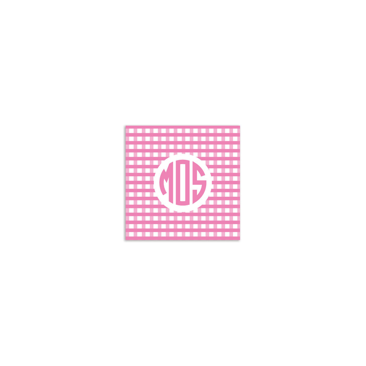 Circle 3 Initial Square Sticker - Pink