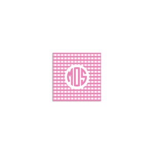 Circle 3 Initial Square Sticker - Pink