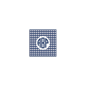 Circle 3 Initial Square Sticker - Navy