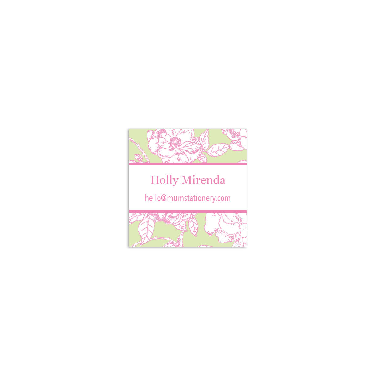 Flora Square Sticker - Pink + Green