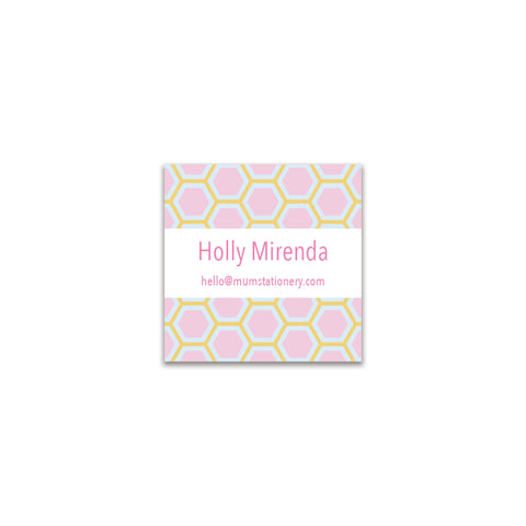 Honeycomb Square Sticker - Honey