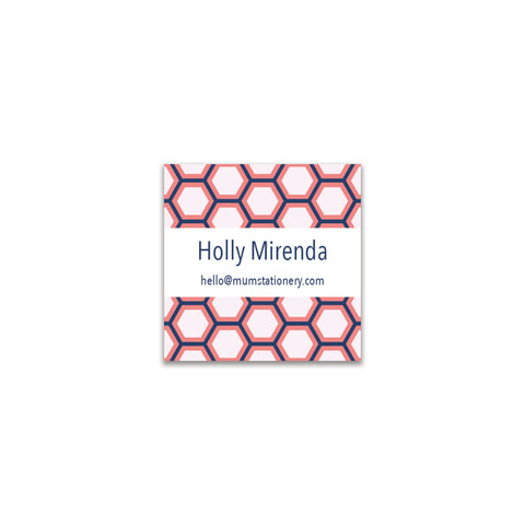 Honeycomb Square Sticker - Navy
